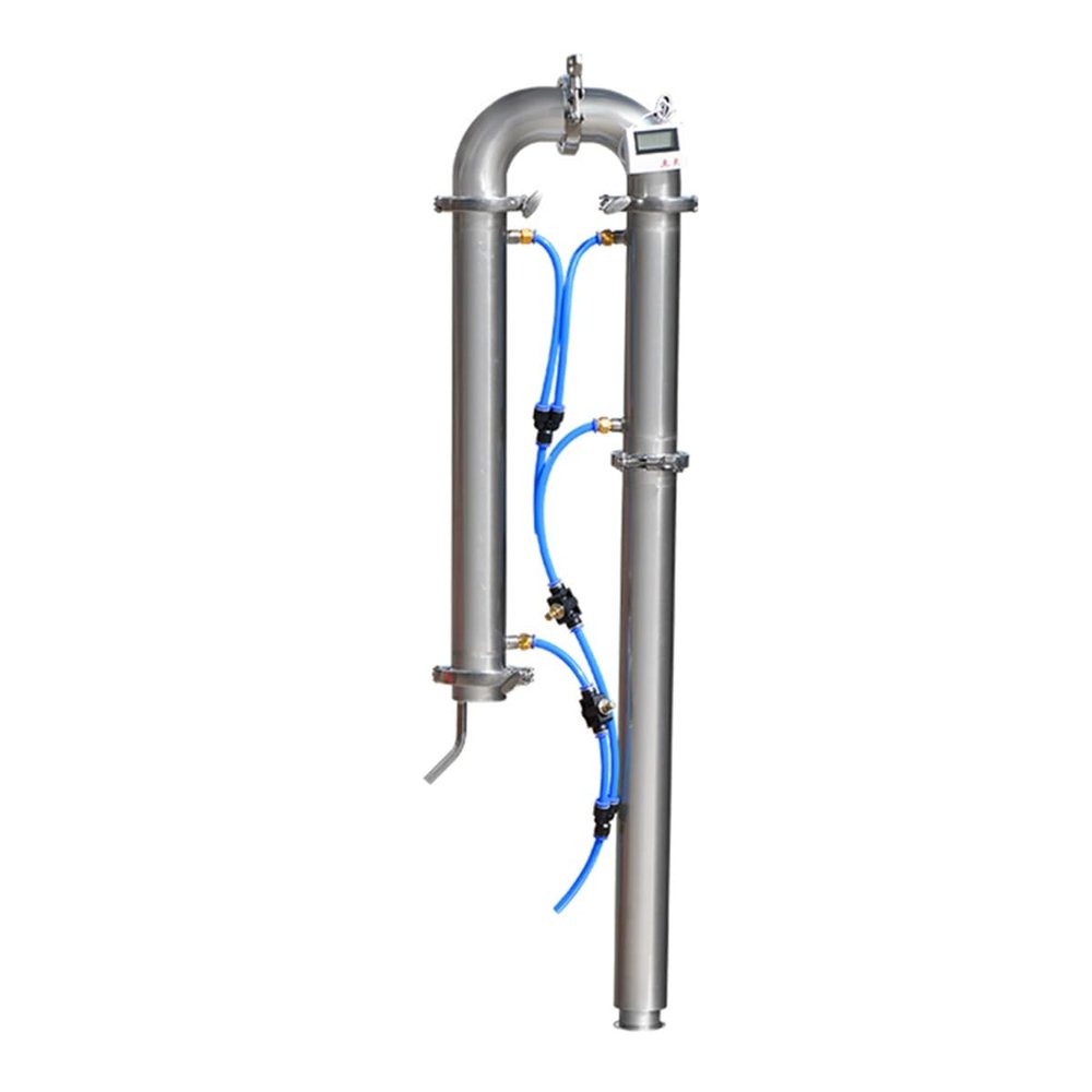 Aimeryup Tubular Distillation Tower, Distilling Equipment, Brew Beer Wine Making Tool, Stainless Steel, With Sight Glass, Copper Mesh (Size : Bottom 1.5 inch Without a mirror)