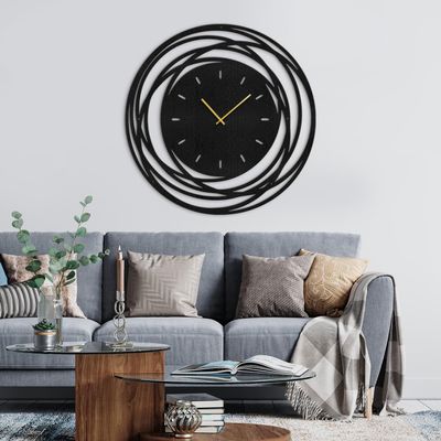 SIGNLEADER 30 Inch Metal Wall Clock Wall Art Decor, Sunburst Shape Wall Sculpture Clock Silent Battery Operated Hangings Home Decoration for Living Room, Bedroom, Kitchen, Bathroom