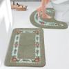 Apioiqa Rose Floral Bathroom Rug Sets 2 Piece Non Slip Bath Shower Mat and U-Shaped Contour Toilet Rug, Absorbent Microfiber, (18 x 30 Plus 20 x 20 U), Brown view 2