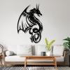Dragon Metal Wall Art, Dragon Wall Decor, Metal Wall Decor Fly Dragon, Black Metal Dragon, Animal Wall Art, Modern Metal Wall Art, Metal Wall Decor for Living Room Bedroom Office (59x38 inches / 150x95.5 cm, Black) view 1