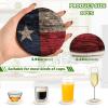 Aflyko Patriot Coasters for Drink Texas Flag Wooden Coaster Set with Metal Holder Cotton Woven Coaster for Coffee Table Bistro Home Kitchen Island Holiday Housewarming Gift 6 Pack view 3