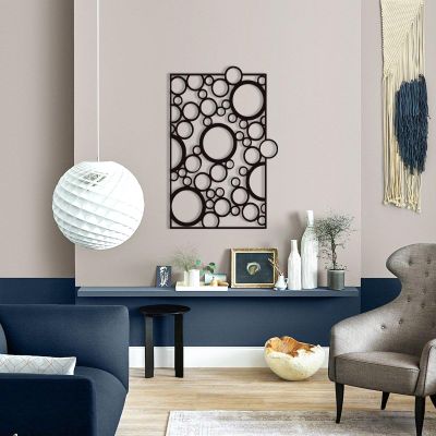 Abstract Bubbles Metal Wall Art, Bubbles Metal Wall Decor, Modern Metal Wall Art, Metal Wall Art Decor, Geometric Metal Wall Sign, Metal Wall Art for Bedroom, Housewarming Gift (35 x 24 inch | 90 x 60 cm, Black)