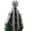 Extra Large Christmas Tree Topper Bow 47" x 12" Christmas Black White Plaid Burlap Decorative Bows Christmas Tree Topper Bows with Long Streamers Rustic Farmhouse Decorations Wreath Ornaments view 1