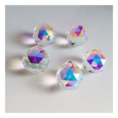 Artsim Chandelier Crystal Prisms Pendants 5PCS AB Color 25mm Crystal Ball Pendant Prisms Hanging Lamp Lighting Part Chandelier Crystal Prisms Pendants