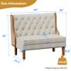 Andeworld Loveseat Settee Bench with Natural Rattan Arms,Upholstered Modern High-Back Mini Sofa Couch,Banquette Dining Bench Love Seat for Living Dining Room Bedroom Office Small Space Entryway,Beige view 2