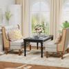 Andeworld Loveseat Settee Bench with Natural Rattan Arms,Upholstered Modern High-Back Mini Sofa Couch,Banquette Dining Bench Love Seat for Living Dining Room Bedroom Office Small Space Entryway,Beige view 4