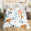 Erosebridal Kawaii Guinea Pig Bedding Set,Cartoon Guinea Pig Duvet Cover Twin,Cute Love Heart Leaf Flower Comforter Cover for Kids Girls Boys,Paw Print Animals Bed Set with 1 Pillow Case view 1