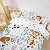 Erosebridal Kawaii Guinea Pig Bedding Set,Cartoon Guinea Pig Duvet Cover Twin,Cute Love Heart Leaf Flower Comforter Cover for Kids Girls Boys,Paw Print Animals Bed Set with 1 Pillow Case view 2