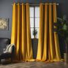 Aljctns Marigold Velvet Curtains, 96 inches, 2 Panels, Super Soft Grommet, Noise Reducing, Room Darkening Luxury Curtains for Living Room & Bedroom Decor, W52 x L96 inches view 1