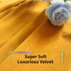 Aljctns Marigold Velvet Curtains, 96 inches, 2 Panels, Super Soft Grommet, Noise Reducing, Room Darkening Luxury Curtains for Living Room & Bedroom Decor, W52 x L96 inches view 2