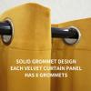 Aljctns Marigold Velvet Curtains, 96 inches, 2 Panels, Super Soft Grommet, Noise Reducing, Room Darkening Luxury Curtains for Living Room & Bedroom Decor, W52 x L96 inches view 4