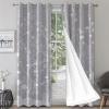 TOARTE Classical Plum Blossom Window Treatments, White Flowers On Gray Background Blackout Curtains for Bedroom, Grommet Thermal Insulated Window Curtain for Living Room Patio - 42x72in view 3
