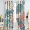TOARTE Nordic Style Palm Leaves Blackout Window Curtain, Natural Tropical Plants Darkening Window Treatments, Thermal Insulated Window Drapes for Living Room Bedroom Office - 42x72in view 2