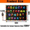 AlaTyche 13'x7'7'' ABC Classroom Rug Black, Preschool Rugs for Classroom, Large Daycare Rugs for School, Carpets for Kids Classroom Rugs Elementary view 2