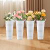 JISADER 4X French Floral Bucket Planter Basket Dried Floral Arrangement Portable Flower Vase Succulent Pots for Front Porch Indoor, White view 2