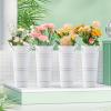 JISADER 4X French Floral Bucket Planter Basket Dried Floral Arrangement Portable Flower Vase Succulent Pots for Front Porch Indoor, White view 3