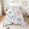 Erosebridal Kawaii Rabbit Comforter Set,Cartoon Rabbit Bedding Set Full,Cute Love Heart Leaves Flowers Comforter Set for Kids Girls Boys,Paw Print Animal Quilt Duvet Insert with 2 Pillow Cases view 1
