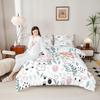 Erosebridal Kawaii Rabbit Comforter Set,Cartoon Rabbit Bedding Set Full,Cute Love Heart Leaves Flowers Comforter Set for Kids Girls Boys,Paw Print Animal Quilt Duvet Insert with 2 Pillow Cases view 4