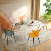 JJoias Mermaid Shape Acrylic Chair, Stackable Simple Design Casual Acrylic Dining Chair, Streamlined Family Dining Room Living Room Chair, Lounge Creative Crystal Back Chair,Blue view 2