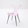 JJoias Mermaid Shape Acrylic Chair, Stackable Simple Design Casual Acrylic Dining Chair, Streamlined Family Dining Room Living Room Chair, Lounge Creative Crystal Back Chair,Purple view 1