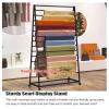 Floor Standing Scarf Display Rack Clothing Organizer Scarves Rack, Metal Scarf Display Rack with Wheels, Commercial Clothing Retail Store Double-Side Silk Scarf Shawl Blanket Accessory Organizer Rack view 3