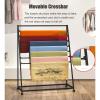 Floor Standing Scarf Display Rack Clothing Organizer Scarves Rack, Metal Scarf Display Rack with Wheels, Commercial Clothing Retail Store Double-Side Silk Scarf Shawl Blanket Accessory Organizer Rack view 4