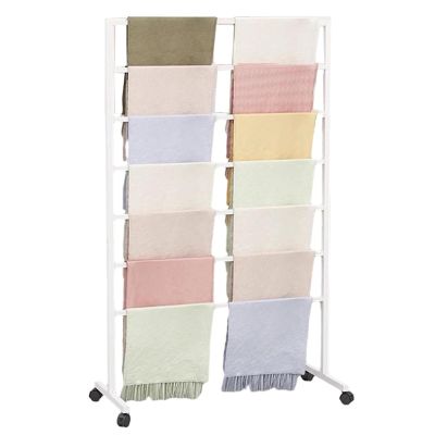 Metal Iron Scarf Holder With Wheels, 7-layer Silk Scarf Shawl Blanket Commercial Display Rack ,clothing Retail Store Multifunctional Sheets Belt Suit Pants Hanging Rack, Accessory Organizer Rack ( Siz