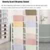 Metal Iron Scarf Holder With Wheels, 7-layer Silk Scarf Shawl Blanket Commercial Display Rack ,clothing Retail Store Multifunctional Sheets Belt Suit Pants Hanging Rack, Accessory Organizer Rack ( Siz view 3