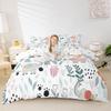 Erosebridal Kawaii Elephant Bedding Set,Cartoon Elephant Duvet Cover Twin,Cute Love Heart Leaf Flower Comforter Cover for Kids Girls Boys,Paw Print Animal Bed Set with 1 Pillow Case view 4