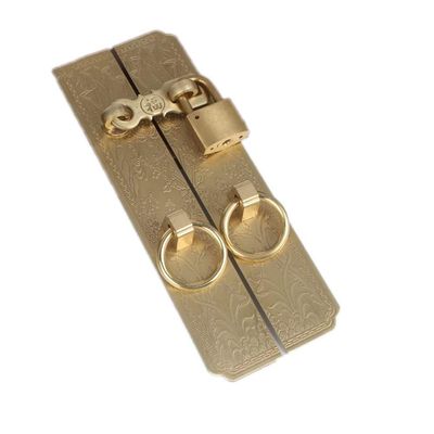 Vintage Cabinet Knobs, Brass Cupboard HandlesHardware Cupboard KnobsPure Copper Handle Meilan Bamboo and Chrysanthemum Lock Door Lock Courtyard Lattice Door Copper Handle Vintage Hanging Solid (Color