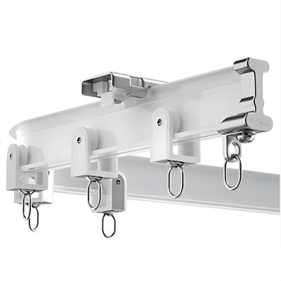 1m-12m Curved Ceiling/ Wall Curtain Track, Flexible Bendable Drapery Track System With Pulleys For Windows, Heavy Duty Aluminum Room Divider Curtain Railing ( Color : White Ceiling Mount , Size : 2m/6