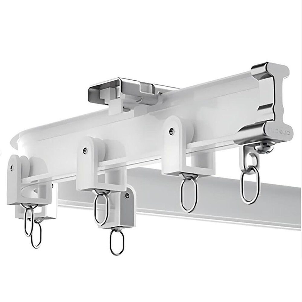 1m-12m Curved Ceiling/ Wall Curtain Track, Flexible Bendable Drapery Track System With Pulleys For Windows, Heavy Duty Aluminum Room Divider Curtain Railing ( Color : White Ceiling Mount , Size : 2m/6
