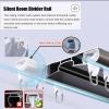 10 12 14 16 20 22 26 30 32 42 Ft Double Track Curtain Rod, Room Divider Drape Rail System on Pulley&quiet Bar for Living Room Bedroom Hospital Deck Privacy, Ceiling Mount Sheer Slider ( Color : Straig view 3
