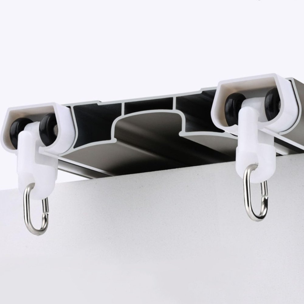 Curtain Conjoined Double Track Ceiling Mounting, Straight Room Divider Hanging Drape Rail With Rollers for Commercial Locations Clinics Classrooms Home, Window Blackout Treatment Rods ( Size : 91.5cm/