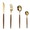 40-Piece Gold Silverware Set for 10,Stainless Steel Flatware Tableware Set Include Fork Knife Spoon Set Faux Wooden Handle Cutlery Set for Family Kitchen Restaurant, Mirror Polished,Dishwasher Safe view 1