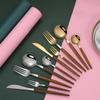 40-Piece Gold Silverware Set for 10,Stainless Steel Flatware Tableware Set Include Fork Knife Spoon Set Faux Wooden Handle Cutlery Set for Family Kitchen Restaurant, Mirror Polished,Dishwasher Safe view 4