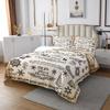Merry Christmas Kids Bedspread King Size,Deer Snowflake Rustic Farmhouse Coverlet Set,Girls Boys Adults Room Decor,Christmas Trees Flowers Quilted Coverlet,Brown Retro Bedding Quilt,2 Pillowcases view 3