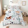 Erosebridal Kawaii Horse Comforter Set,Cartoon Horse Bedding Set Full,Cute Love Heart Leaves Flowers Comforter Set for Kids Girls Boys,Paw Print Animal Quilt Duvet Insert with 2 Pillow Cases view 1