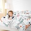 Erosebridal Kawaii Horse Comforter Set,Cartoon Horse Bedding Set Full,Cute Love Heart Leaves Flowers Comforter Set for Kids Girls Boys,Paw Print Animal Quilt Duvet Insert with 2 Pillow Cases view 2