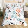 Erosebridal Kawaii Cow Bedding Set,Cartoon Milk Cow Duvet Cover Twin,Cute Love Heart Leaf Flower Comforter Cover for Kids Girls Boys,Paw Print Farm Animals Bed Set with 1 Pillow Case view 1