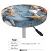 LZQPOEAS Shell Starfish Pattern Print Stool Covers Round Bar Stool Seat Covers Soft Velvet Stool Slipcover with Elastic Washable Stool Cushion Cover Removable Chair Cover for Bar Round Stools view 4