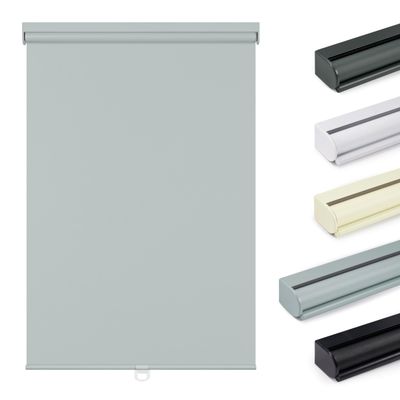 Boolegon Roller Shades for Windows Blackout Cordless Roller Blinds Color-Matched Stable UV Protection Free-Stop Heat Insulation Energy Saving Shades for Home Office, Gray, 65" W x 78" H