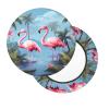 LZQPOEAS Tropical Flamingos Print Stool Covers Round Bar Stool Seat Covers Soft Velvet Stool Slipcover with Elastic Washable Stool Cushion Cover Removable Chair Cover for Bar Round Stools view 2