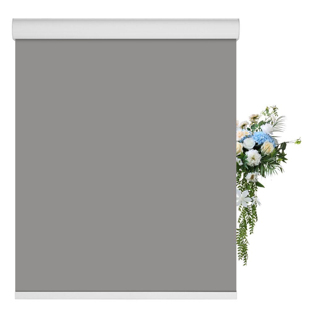 Sulugood Blackout Roller Shade for Windows Cordless Room Darkening Roller Blinds with Cassette Valance Black Out Window Shades for Home Office Living Room Bedroom Grey,59.5" W x 72" H