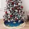 Yioniii Sky Star Map Print Pattern 48 inch Christmas Tree Skirt Christmas Tree Skirt for Christmas Tree for Holiday and PartyBlue view 1