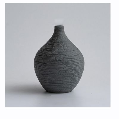 KagaKu Simple Ceramic Vase Decoration, Rustic Home Decor Minimalist Nordic Boho Style for Living Room, Shelf, Table, Bookshelf, Mantel and Entryway Decor Vases (Color : Black, Size : S)