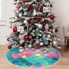 Yioniii Gold Blue and Pink Scales Pattern 30 inch Christmas Tree Ornaments Tree Decoration for Christmas Home DecorationsGold Blue and Pink view 1