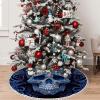 Yioniii Blue Sugar Skull Pattern 36 Inches Christmas Tree Skirt,Tree Skirt for Xmas New Year Holiday Party Home OrnamentsBlue view 1