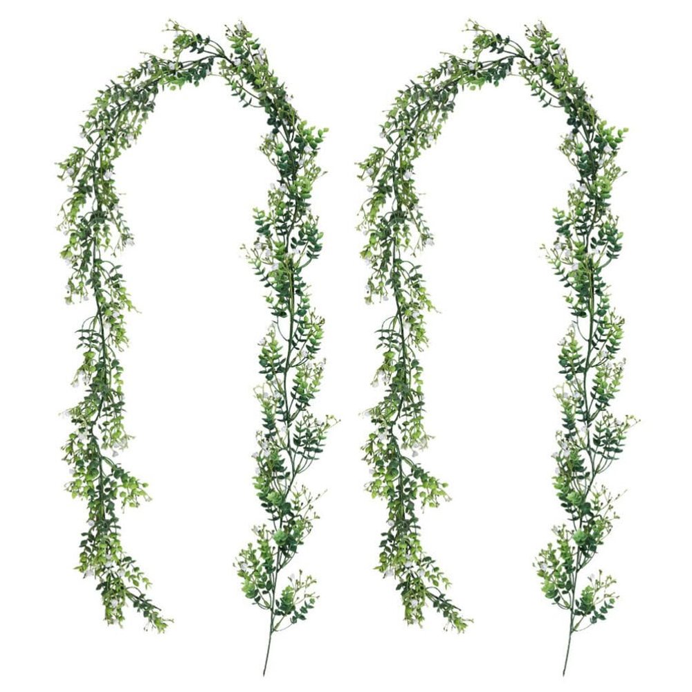 HOMSFOU Realistic Artificial Eucalyptus Leaves Stems Fake Rattan Plant Vine Decorative Hanging Vine Rattan for Front Door Shop Window Wall