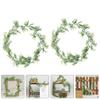 HOMSFOU Realistic Artificial Eucalyptus Leaves Stems Fake Rattan Plant Vine Decorative Hanging Vine Rattan for Front Door Shop Window Wall view 2